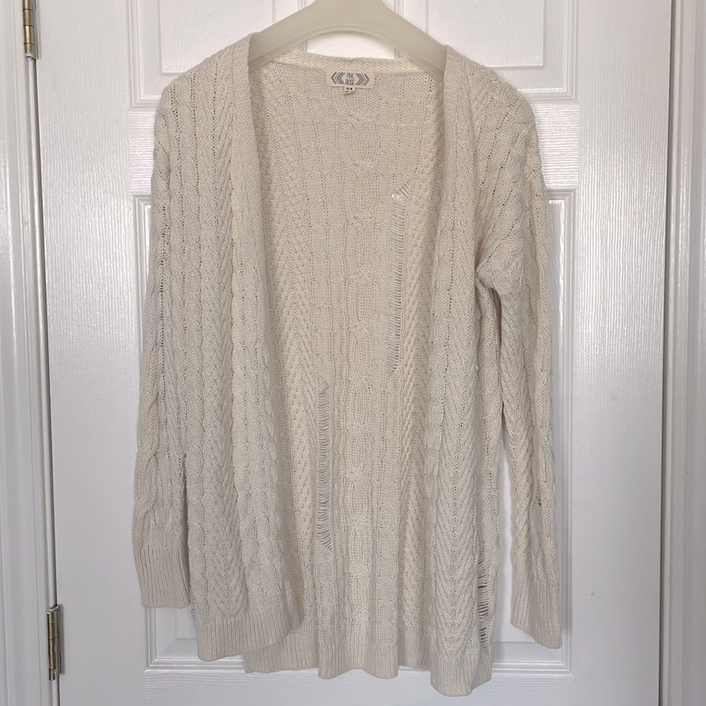 Pink Rose long open cardigan